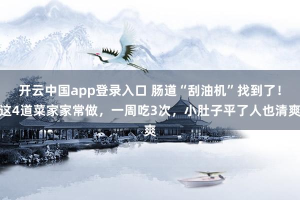 开云中国app登录入口 肠道“刮油机”找到了！这4道菜家家常做，一周吃3次，小肚子平了人也清爽