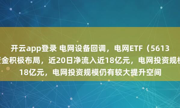 开云app登录 电网设备回调，电网ETF（561380）跌超4.7%，资金积极布局，近20日净流入近18亿元，电网投资规模仍有较大提升空间