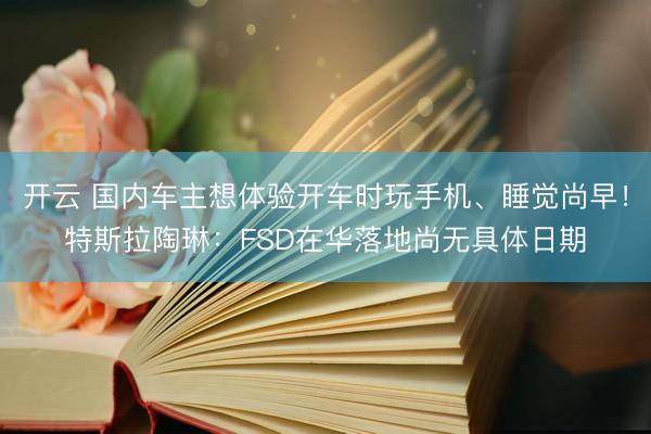开云 国内车主想体验开车时玩手机、睡觉尚早！特斯拉陶琳：FSD在华落地尚无具体日期