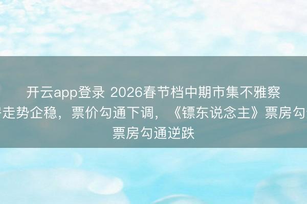 开云app登录 2026春节档中期市集不雅察：票房走势企稳，票价勾通下调，<a href=