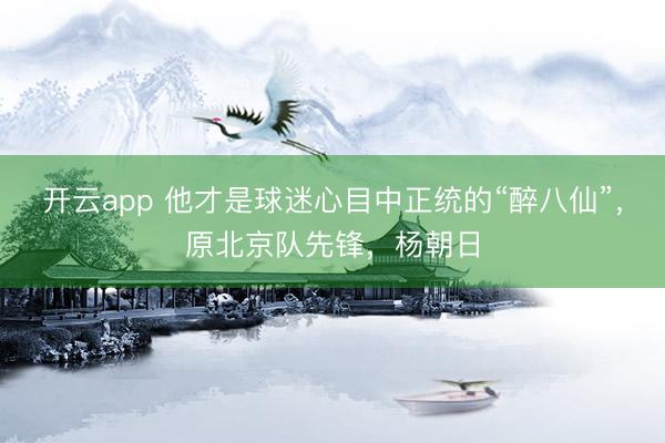 开云app 他才是球迷心目中正统的“醉八仙”，原北京队先锋，杨朝日